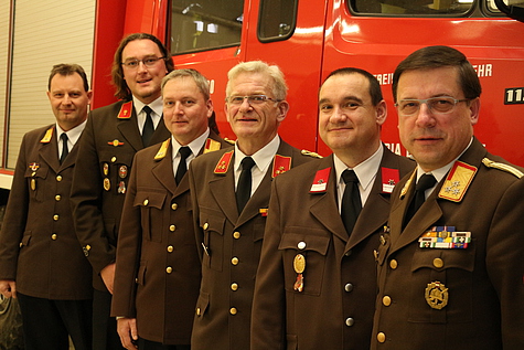 v.l.n.r. ABI Thomas Kaltenecker, BSB Herbert Wimmer, BR Christian Giwiser, HBI Wolfgang Deringer, BI Martin Gall, LFR Ing. Richard Feischl