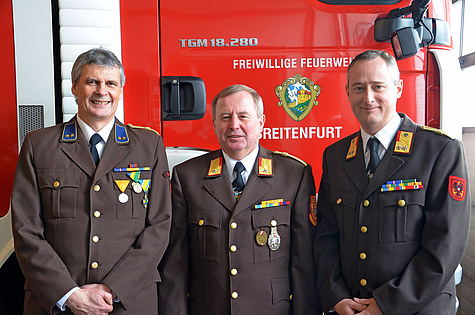 OV Andreas Schöny, EABI Erwin Rautner, BR (ÖBFV) Ing. Michael Bruckmüller