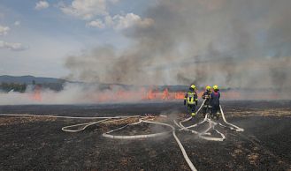 Vorschaubild: 20 Hektar Getreidefeld brannten - 5 Feuerwehren im Einsatz