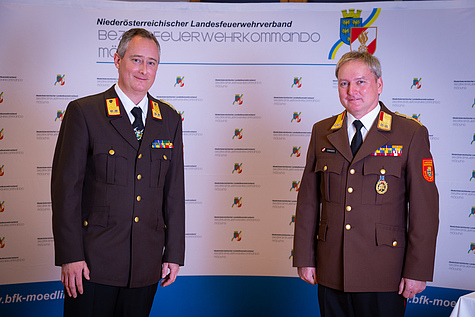 Bezirksfeuerwehrkommando Michael Bruckmüller und Christian Giwiser