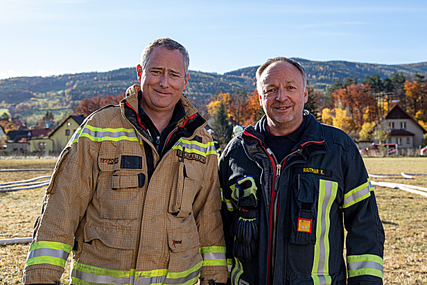 Bezirksfeuerwehrkommandant OBR Ing. Michael Bruckmüller und KHD-Bereitschaftskommandant BR Kurt Raitmar