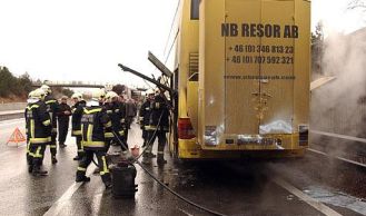 Vorschaubild: Reisebussbrand auf der A21