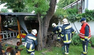 Vorschaubild: Brand einer Gartenhütte 