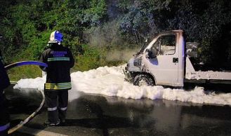 Vorschaubild: Vollbrand eines Kleintransporters in Gaaden